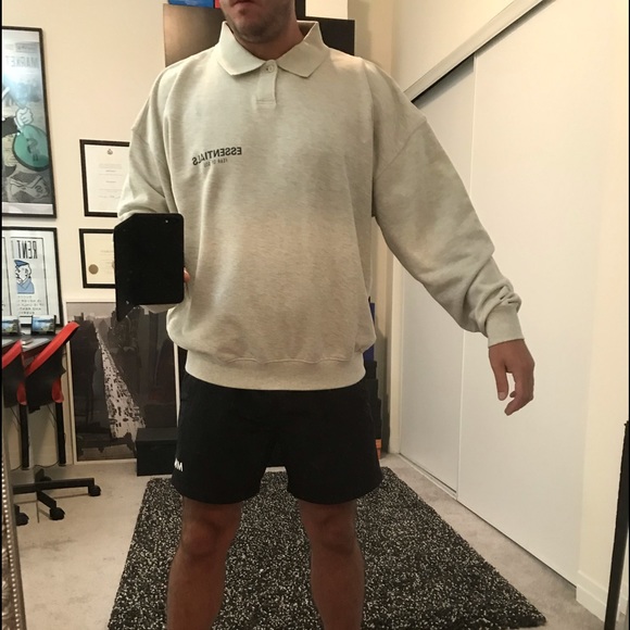 Fear Of God Essentials Long Sleeve Polo Sweater-M - Picture 5 of 7